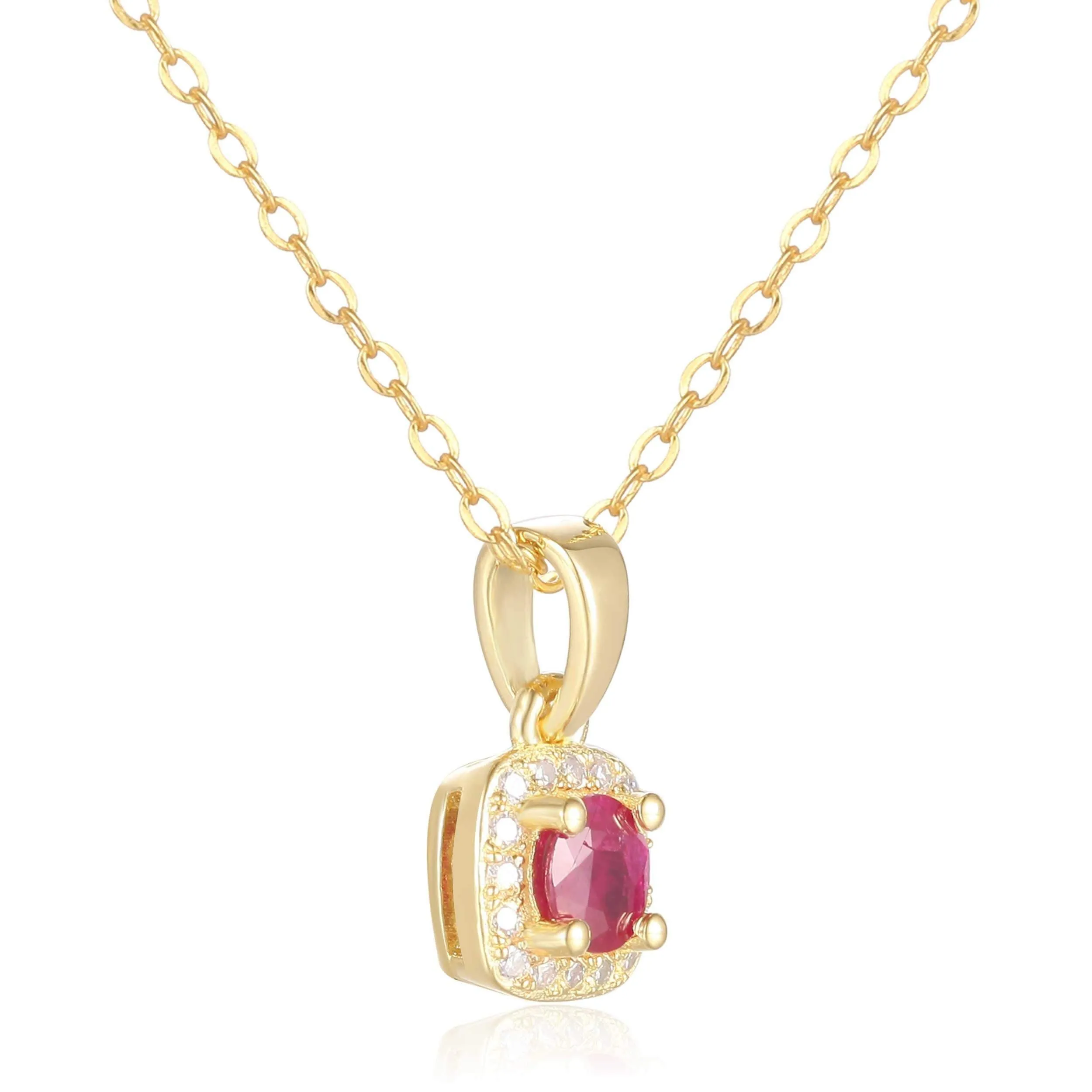 Ruby Halo Necklace