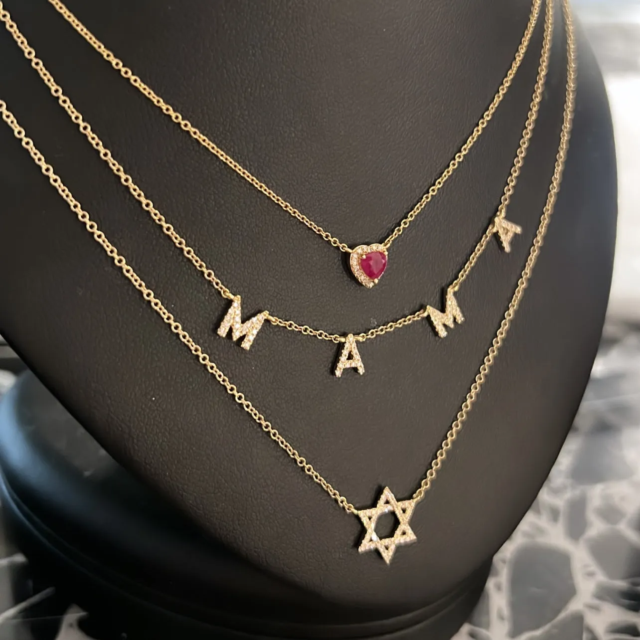 Ruby Heart 14K Diamond Necklace