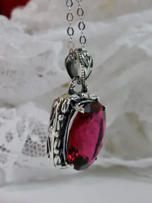 Ruby Pendant, Art Nouveau Necklace #P120 - Ready to Ship