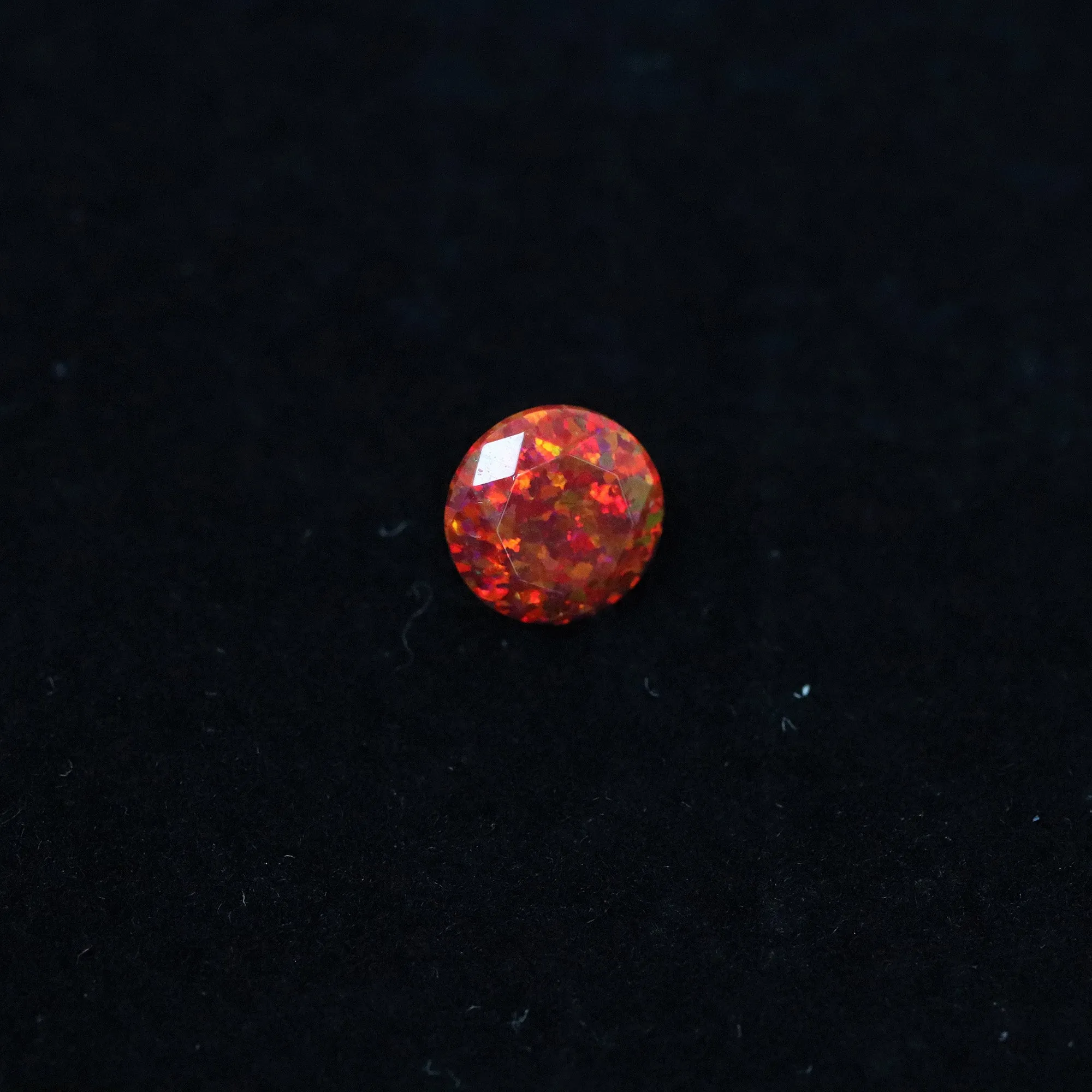 Ruby Red Diamond Cut Faceted Opal Stones