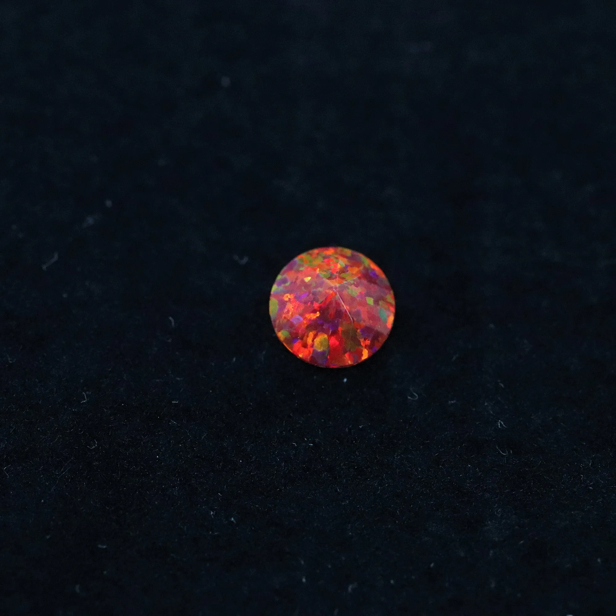 Ruby Red Diamond Cut Faceted Opal Stones