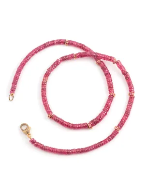 Ruby Rondel Beaded Necklace