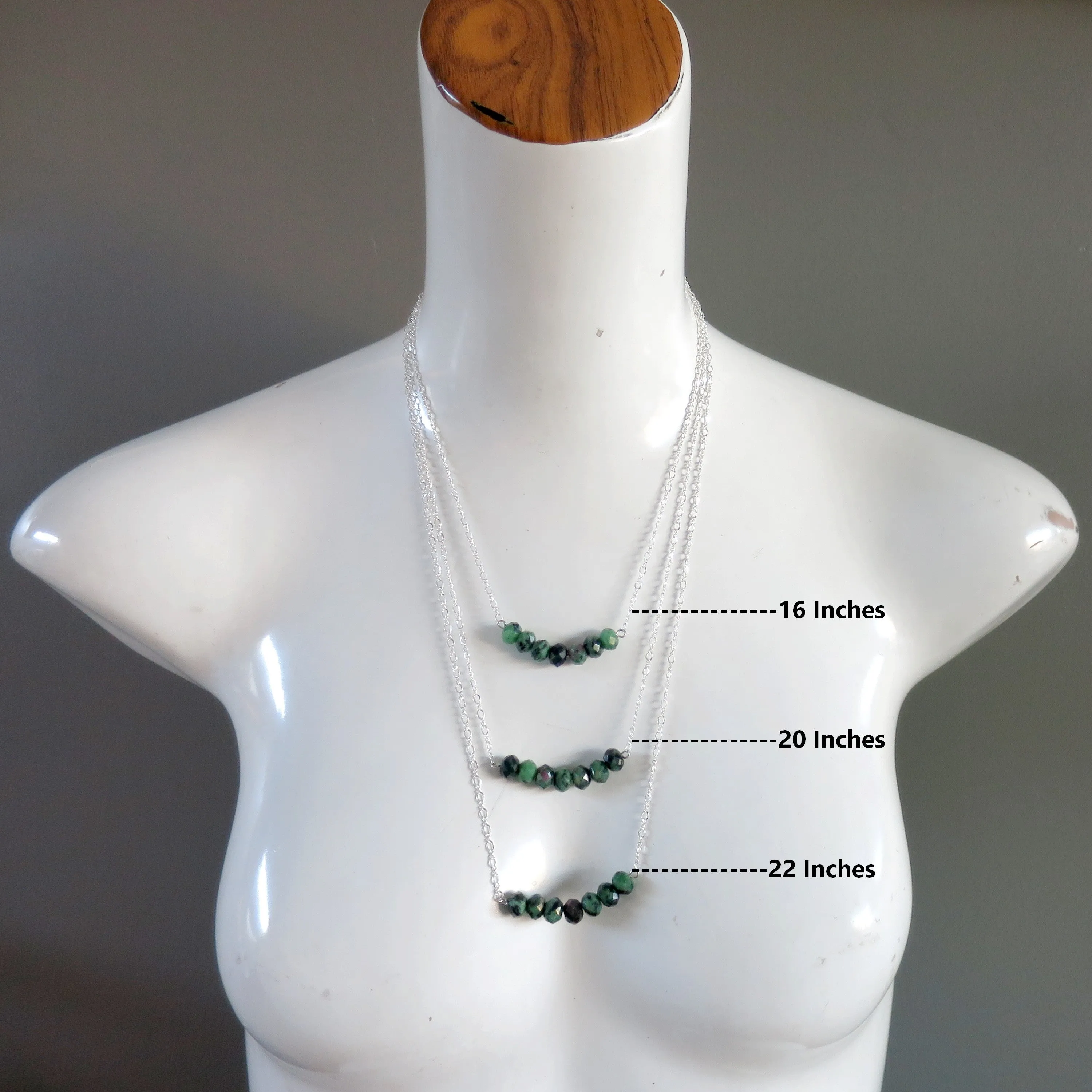 Ruby Zoisite Necklace Lucky Love Links Sterling Silver