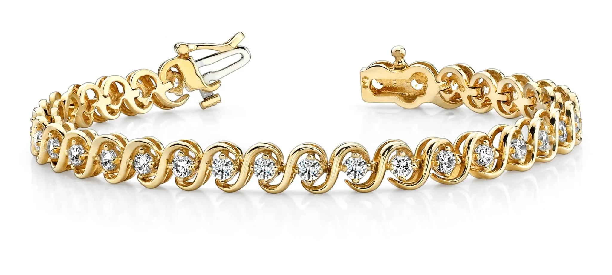 S Link Diamond Bracelet with 2.04 ct.(finished) 2.5mm