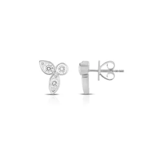 Sabel Collection White Gold Cluster Bezel Set Diamond Earrings
