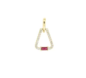 Sabel Collection Yellow Gold Baguette Ruby and Diamond Fashion Pendant