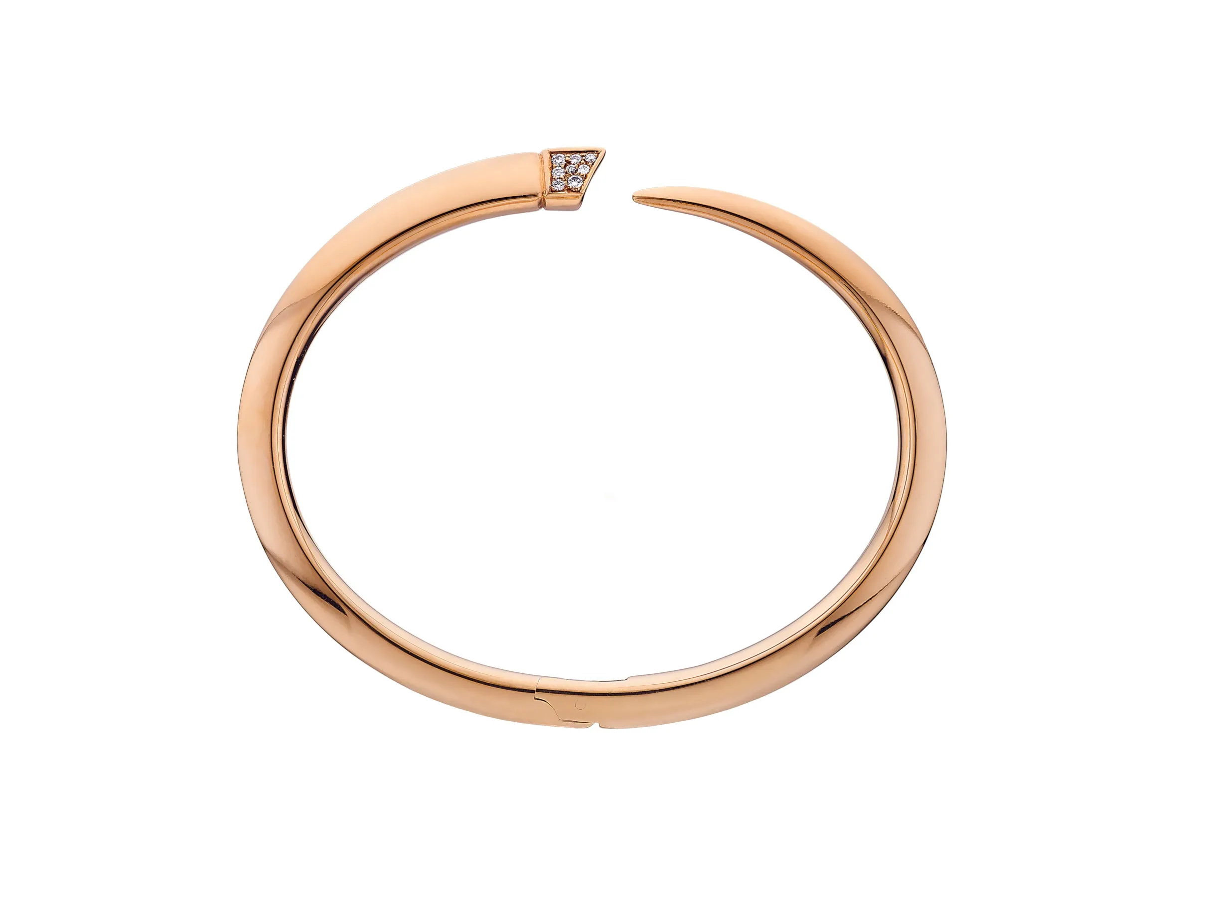 Sabre Bangle - Rose Gold Vermeil & Diamond Pavé