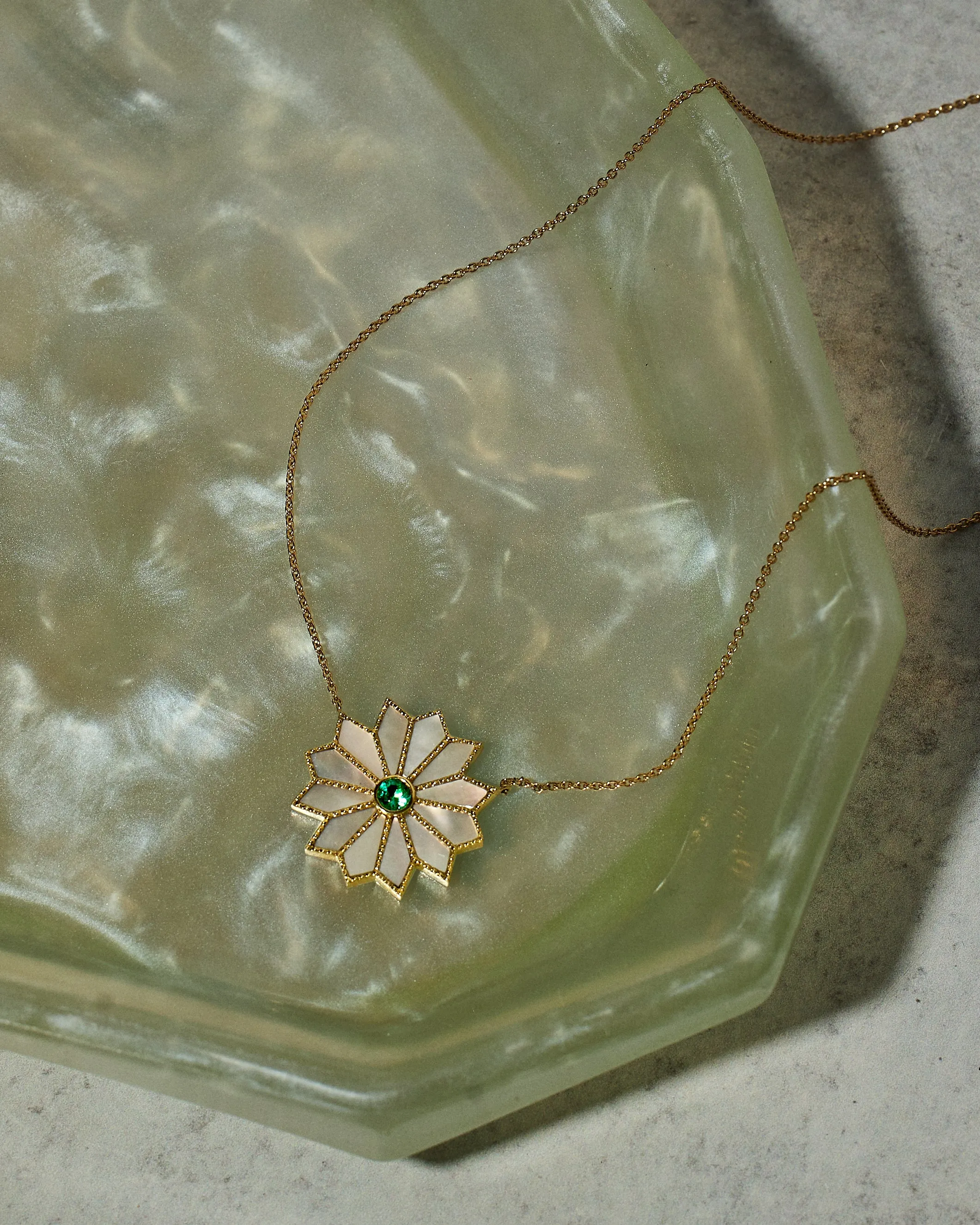 Sacred Flower Inlay Necklace