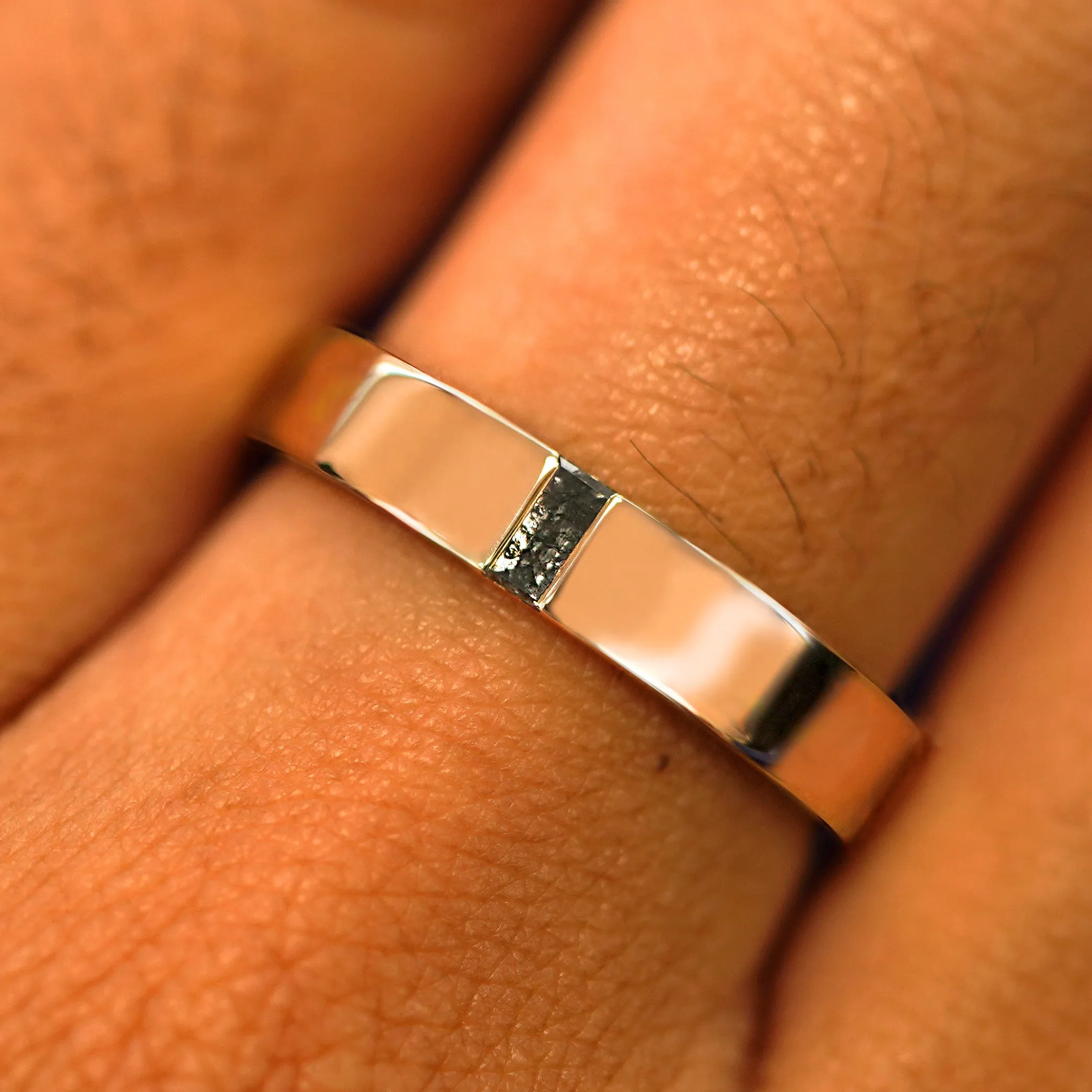 Salt and Pepper Baguette Diamond Band