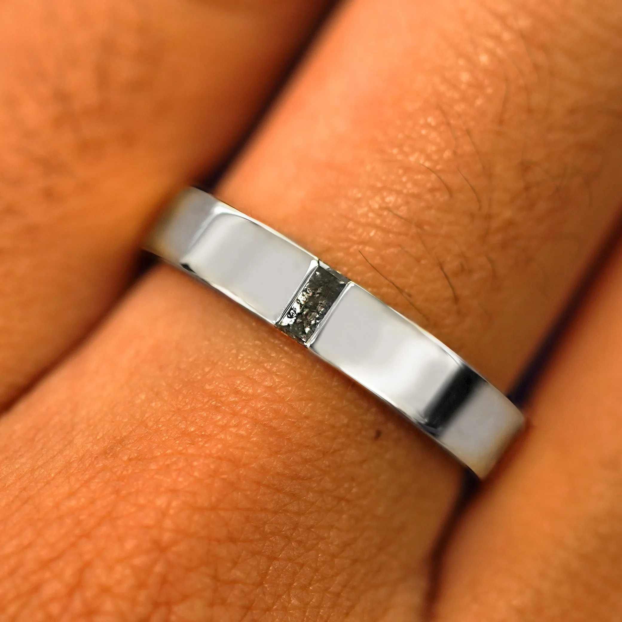 Salt and Pepper Baguette Diamond Band