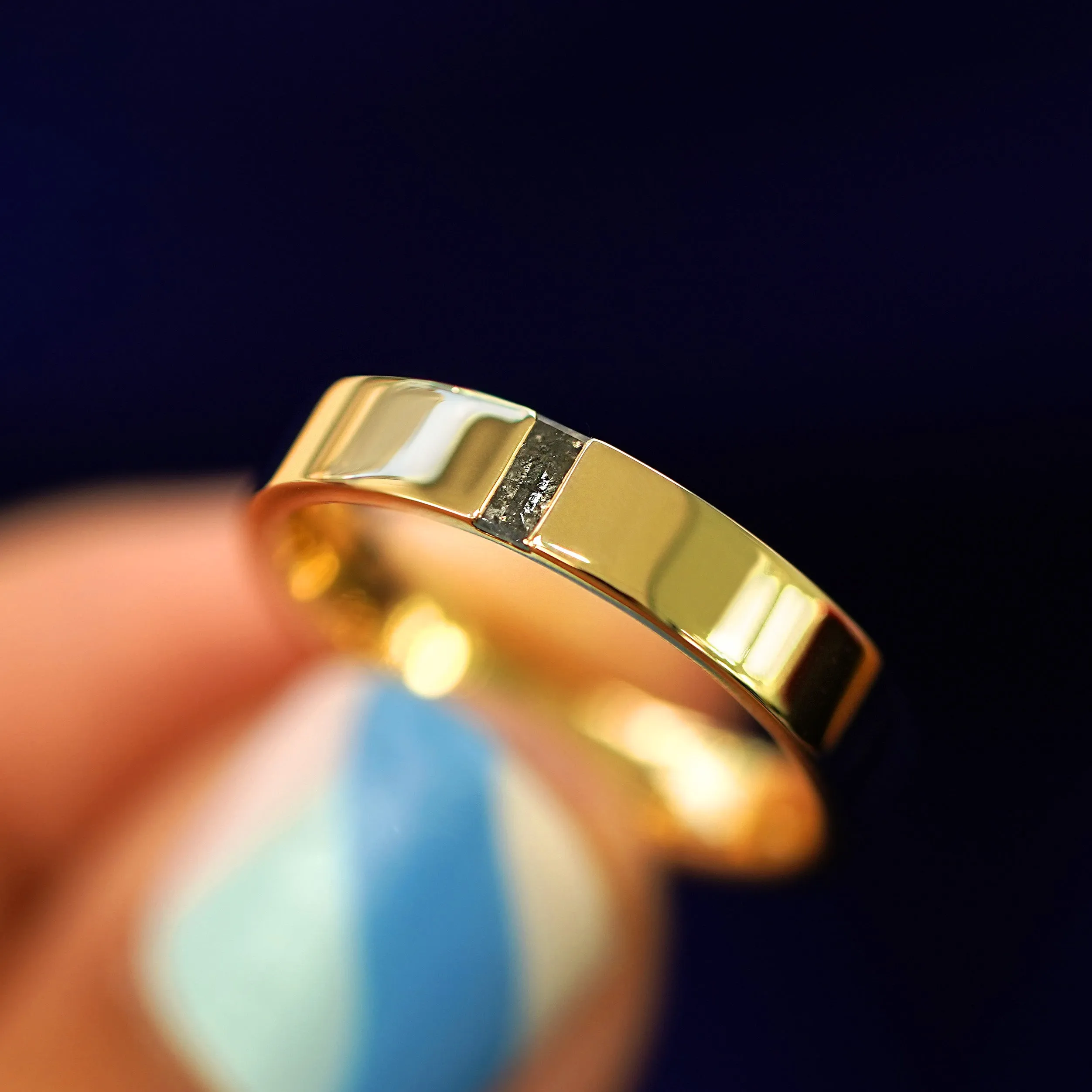 Salt and Pepper Baguette Diamond Band
