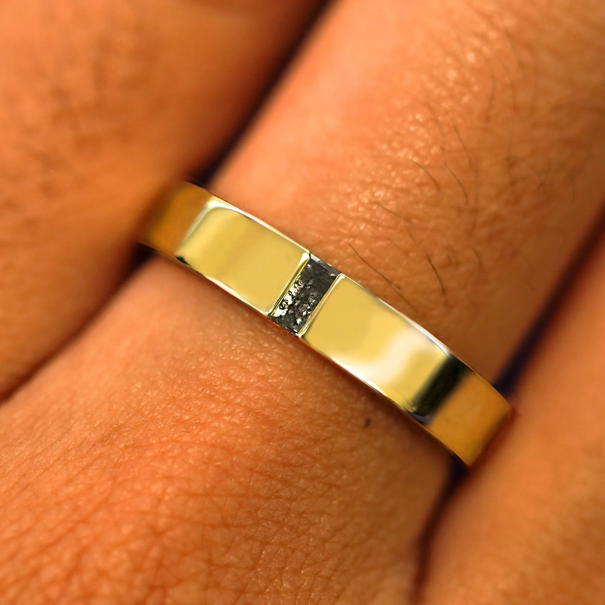 Salt and Pepper Baguette Diamond Band