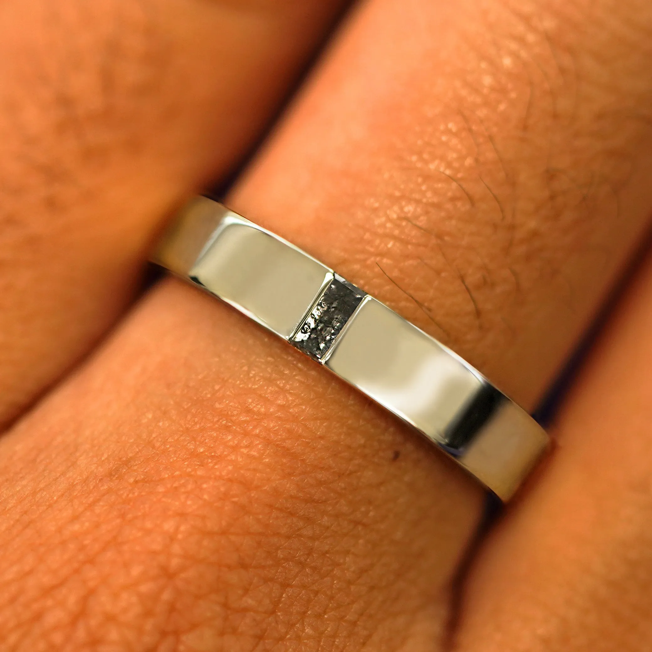 Salt and Pepper Baguette Diamond Band
