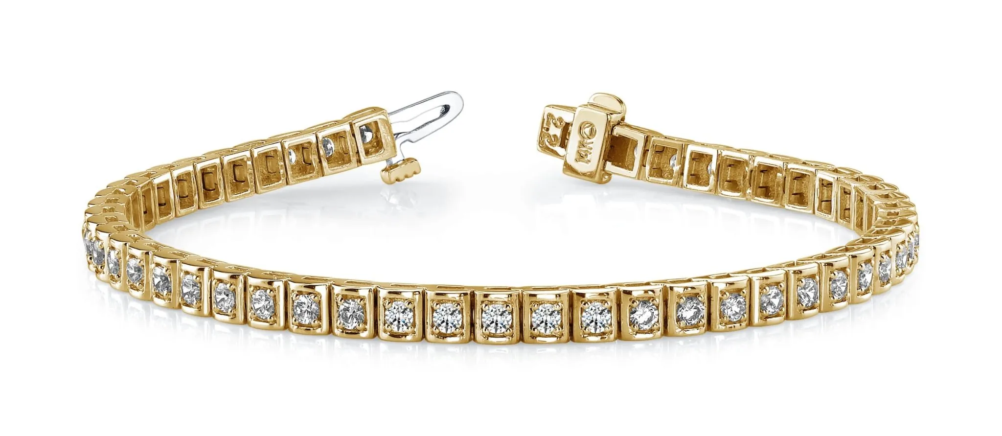 Shadow Box Lab-Grown Diamond Bracelet with 3.06 ct.(finished) 2.5mm