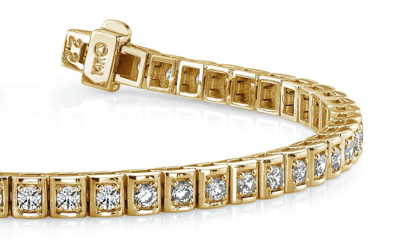 Shadow Box Lab-Grown Diamond Bracelet with 3.06 ct.(finished) 2.5mm