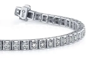 Shadow Box Lab-Grown Diamond Bracelet with 3.06 ct.(finished) 2.5mm