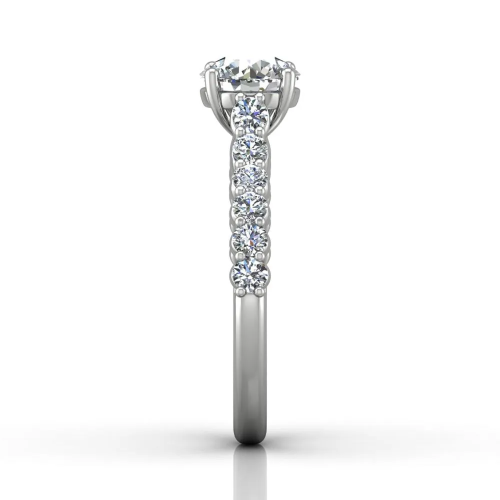 Shared Prong Engagement Ring