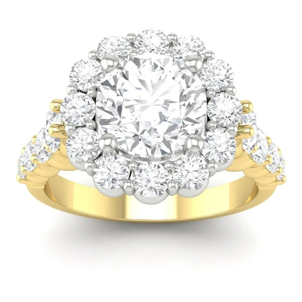 Shared Prong Engagement Ring