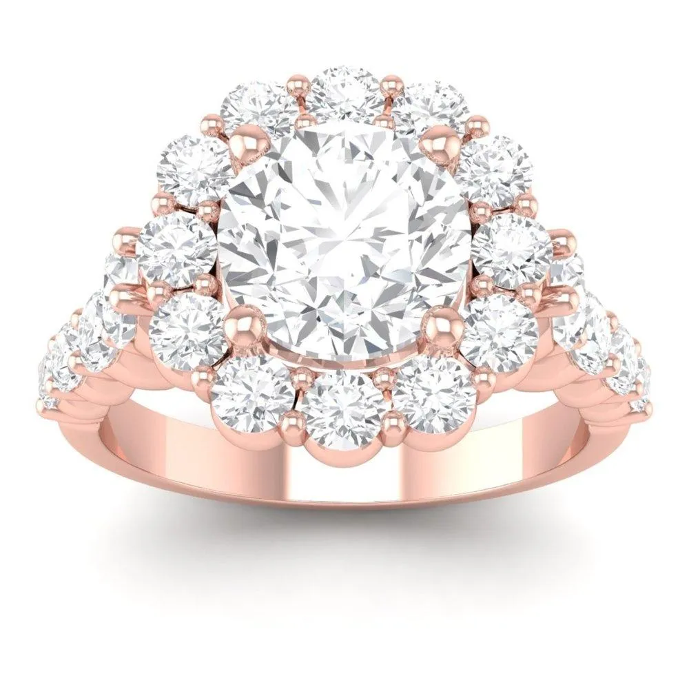 Shared Prong Engagement Ring