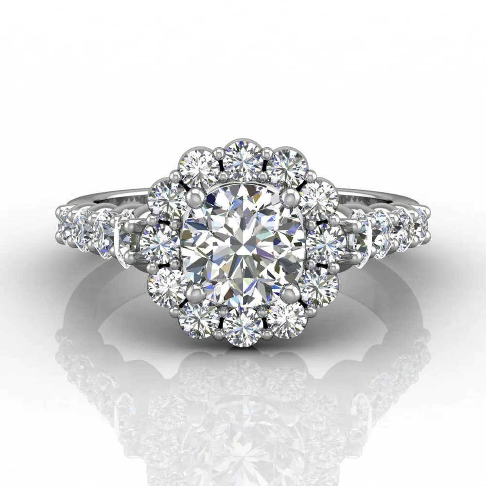 Shared Prong Engagement Ring