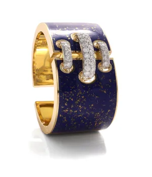 Shoelace Cuff, Royal Blue Enamel