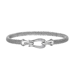 Silver & Diamond Prosecco Horsebit Bracelet