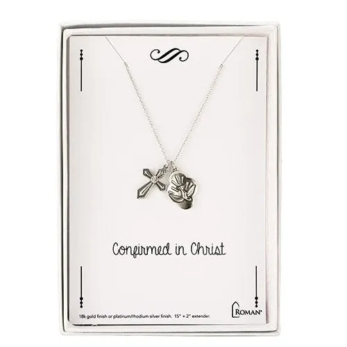 Silver Confirmed in Christ Confirmation Necklace 15"