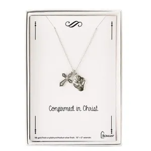 Silver Confirmed in Christ Confirmation Necklace 15"