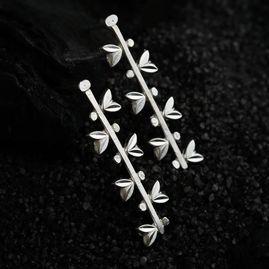 Silver Heart Buds Earrings
