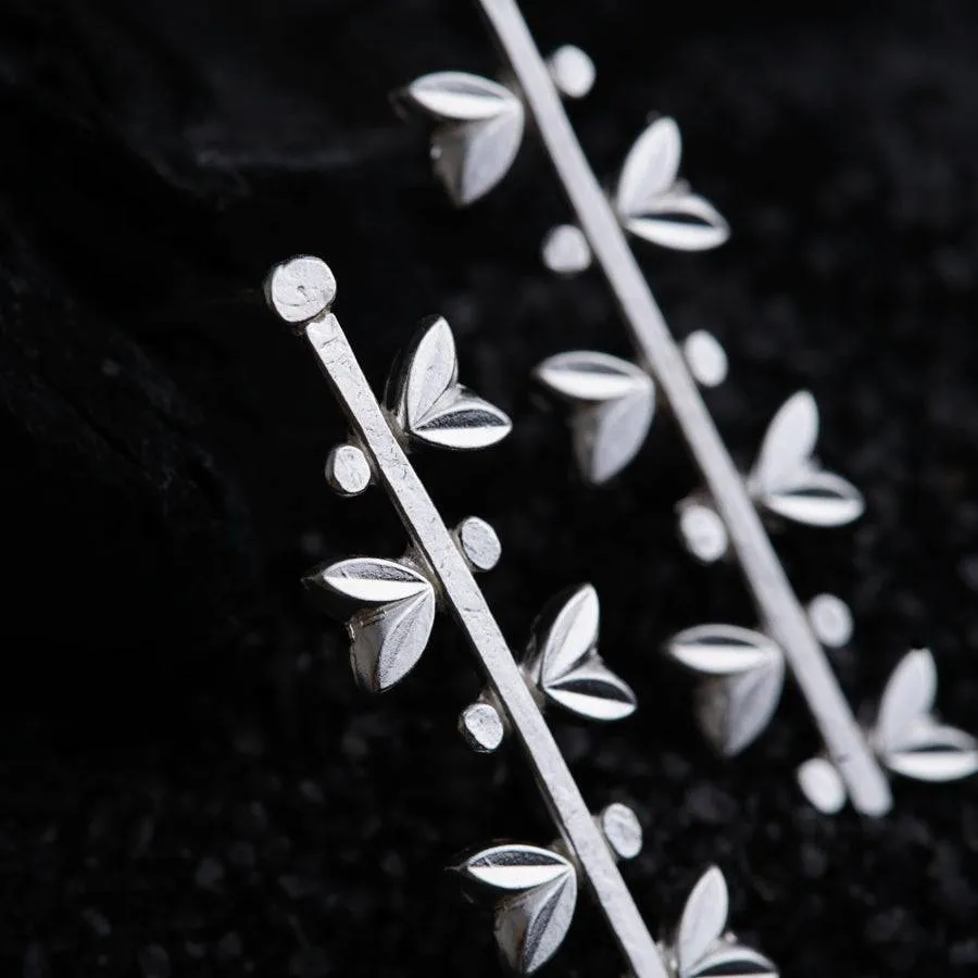 Silver Heart Buds Earrings