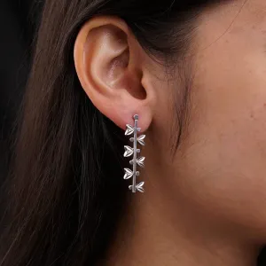 Silver Heart Buds Earrings