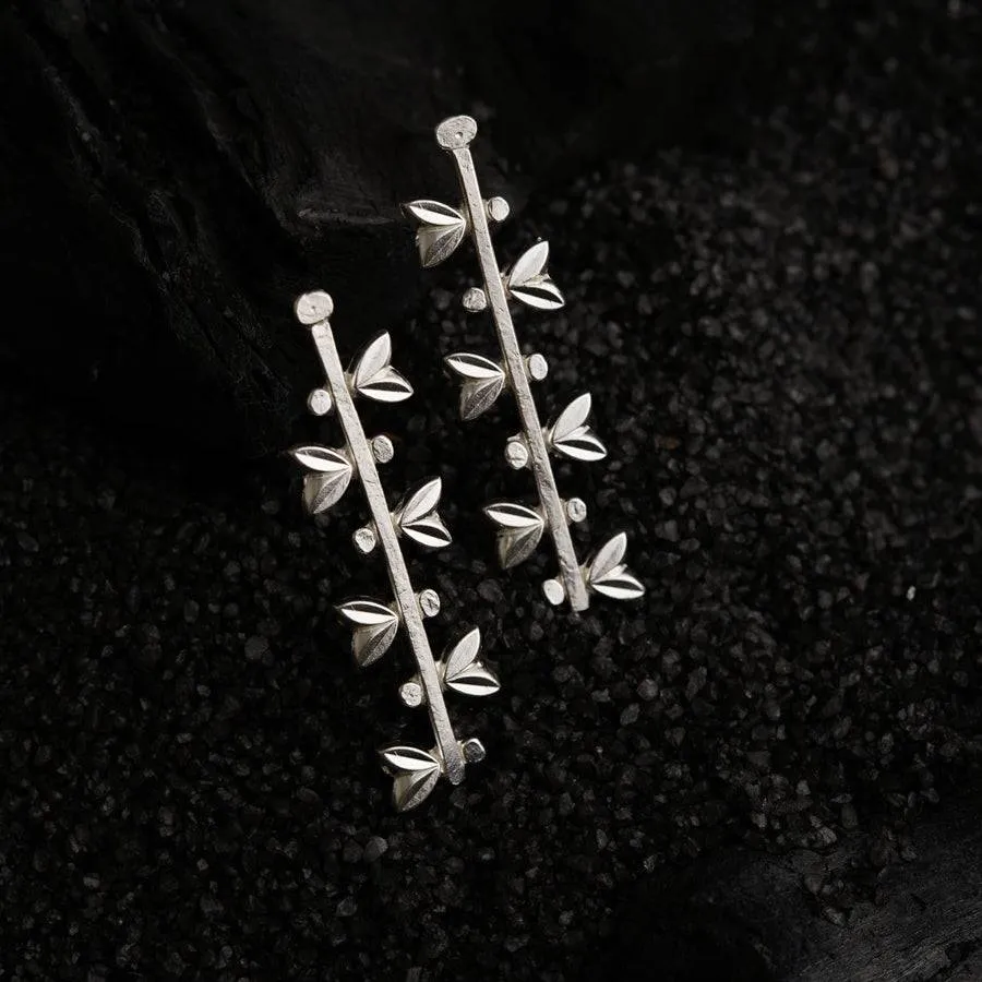 Silver Heart Buds Earrings
