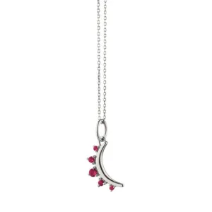 Silver Mini Moon Pendant Necklace  - July -41377