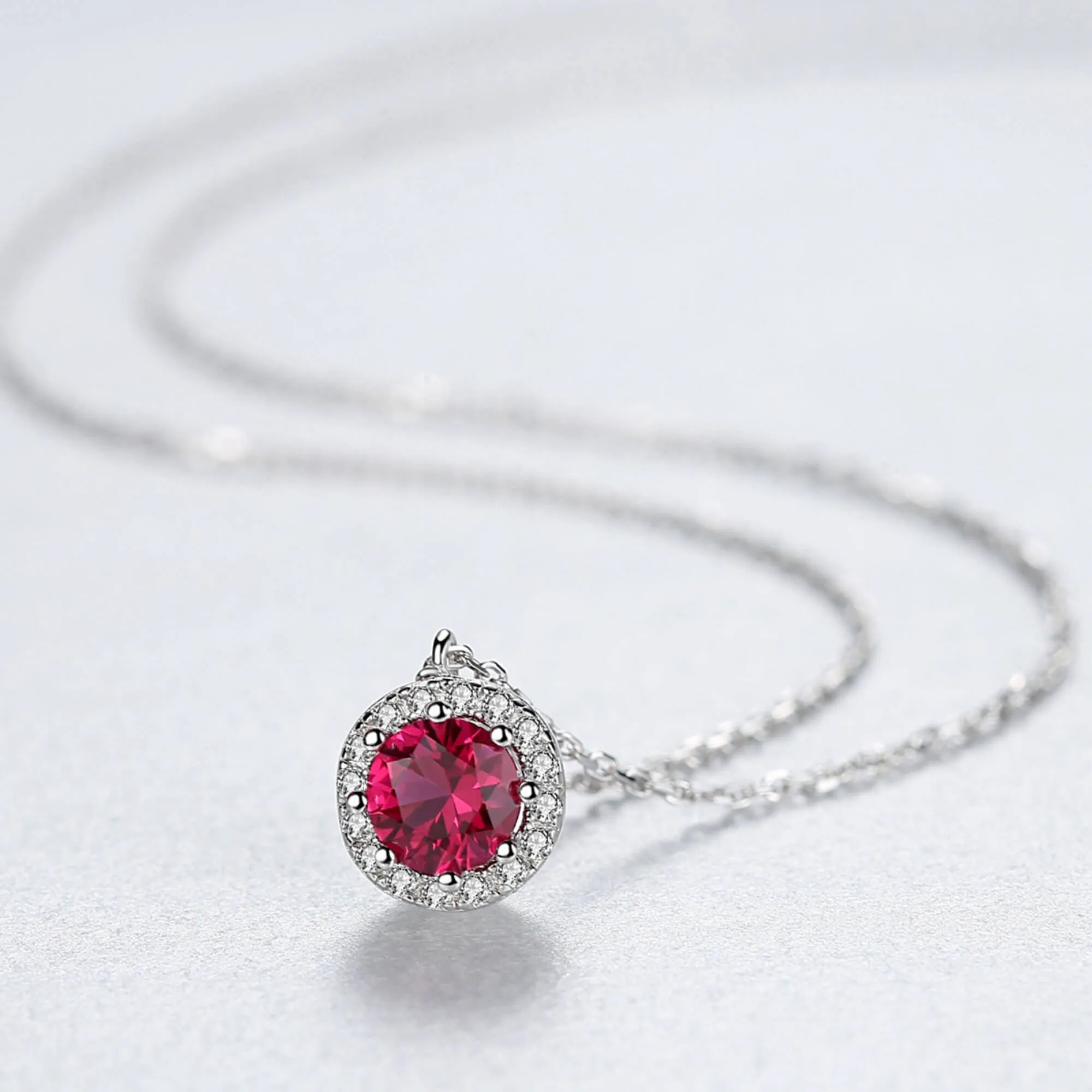 Silver Necklace "Ruby"