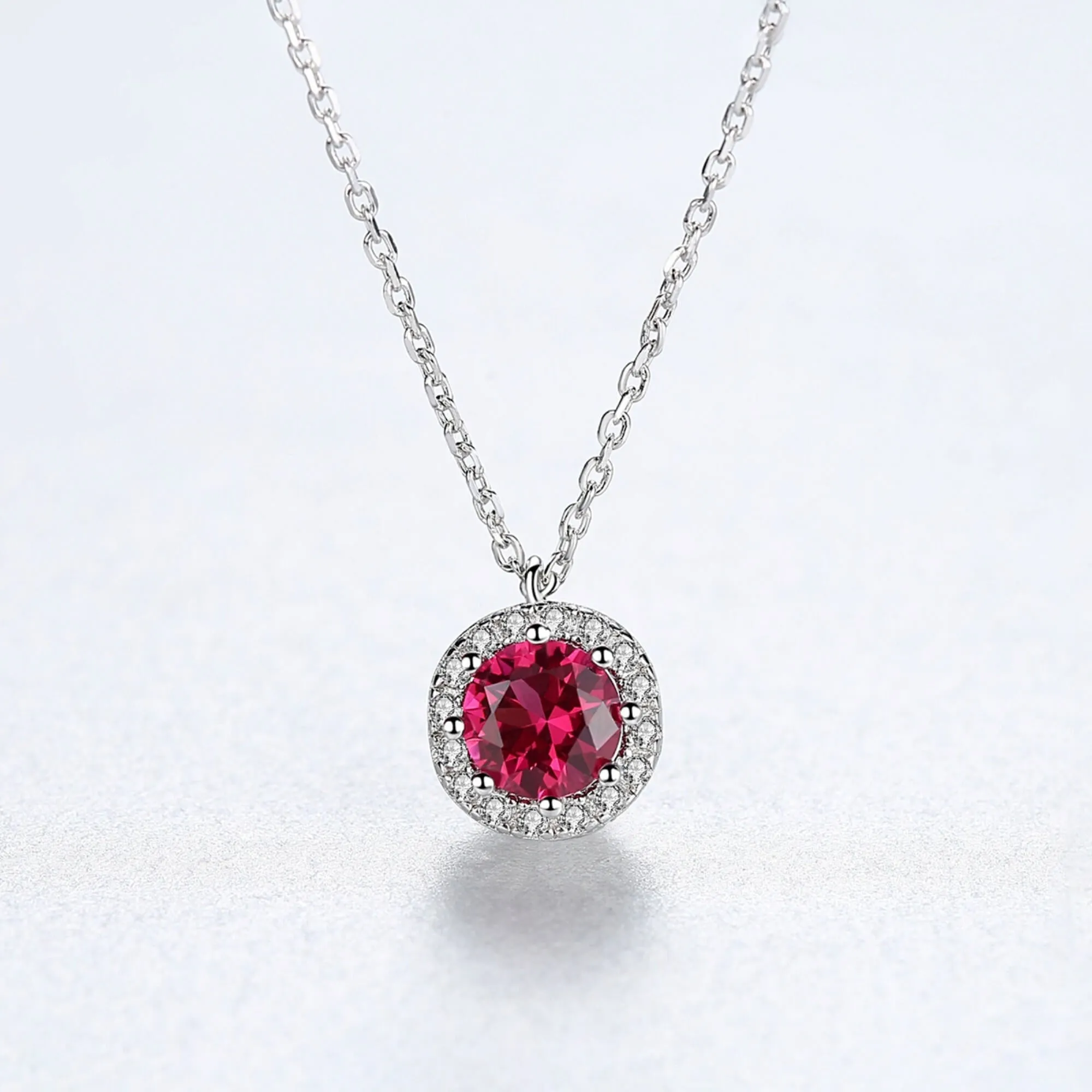 Silver Necklace "Ruby"
