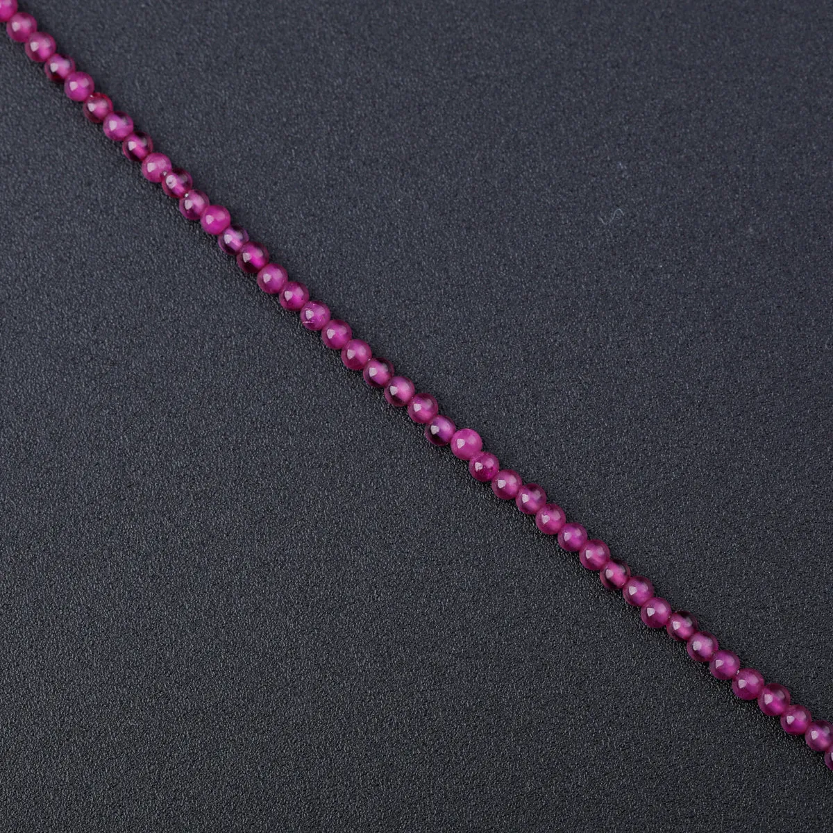 Silver Ruby Necklace (Round)