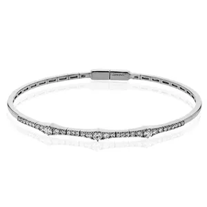 Simon G. Geometric Three Station Diamond Bangle Bracelet