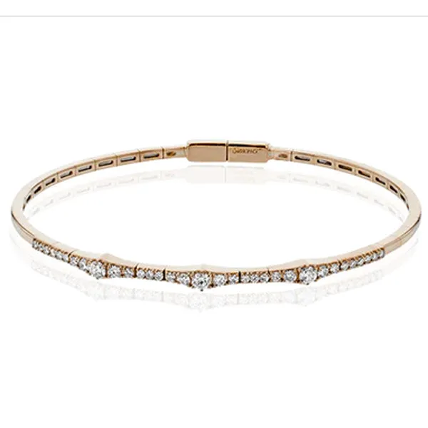 Simon G. Geometric Three Station Diamond Bangle Bracelet