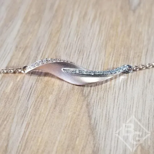 Simon G. Rose Gold Diamond Leaf Bracelet