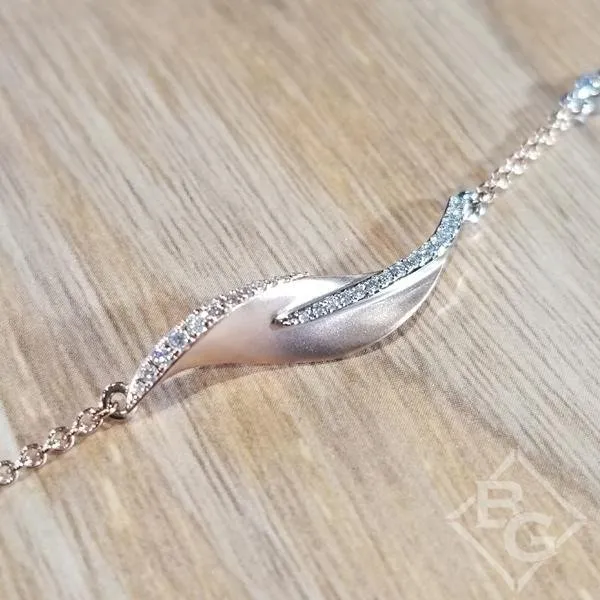 Simon G. Rose Gold Diamond Leaf Bracelet