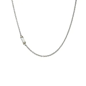 Single "Floating" Emerald Cut Necklace