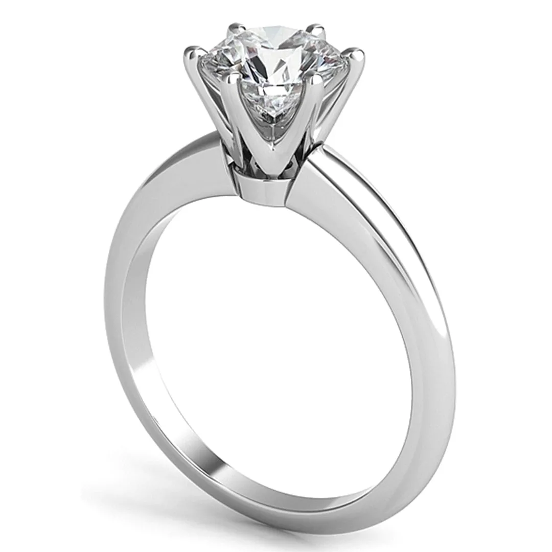 Six Prong Diamond Solitaire Engagement Ring