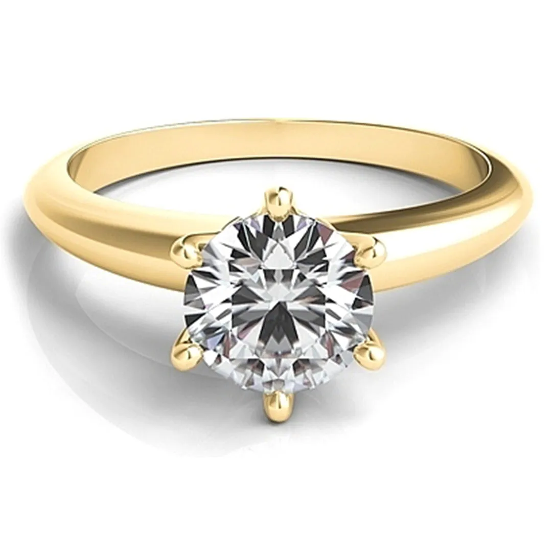 Six Prong Diamond Solitaire Engagement Ring