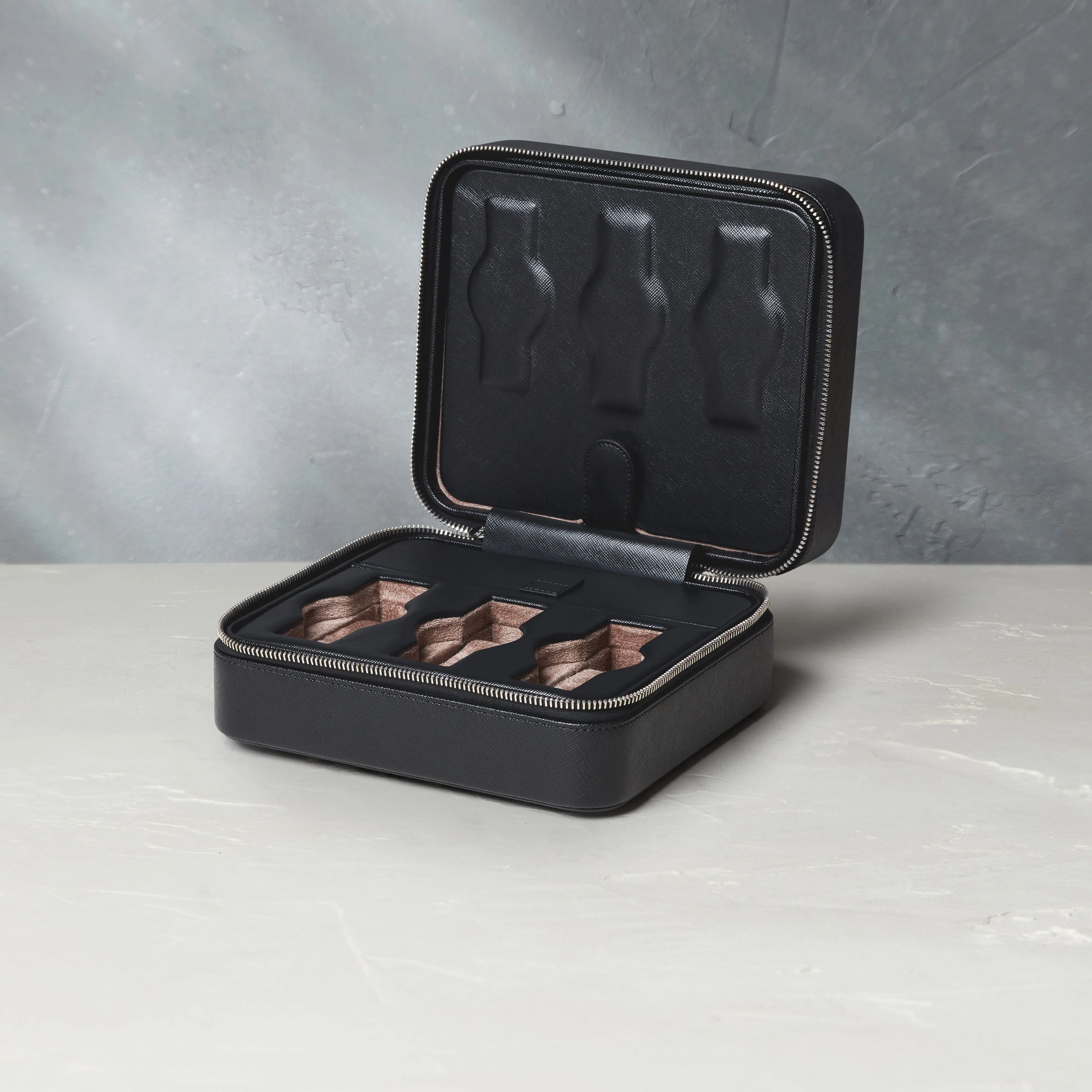 six-watch box, saffiano