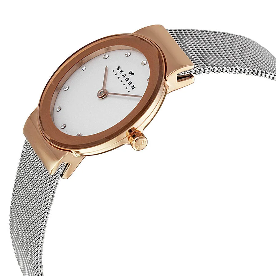 Skagen Freja White Dial Stainless Steel Ladies Watch 358SRSC