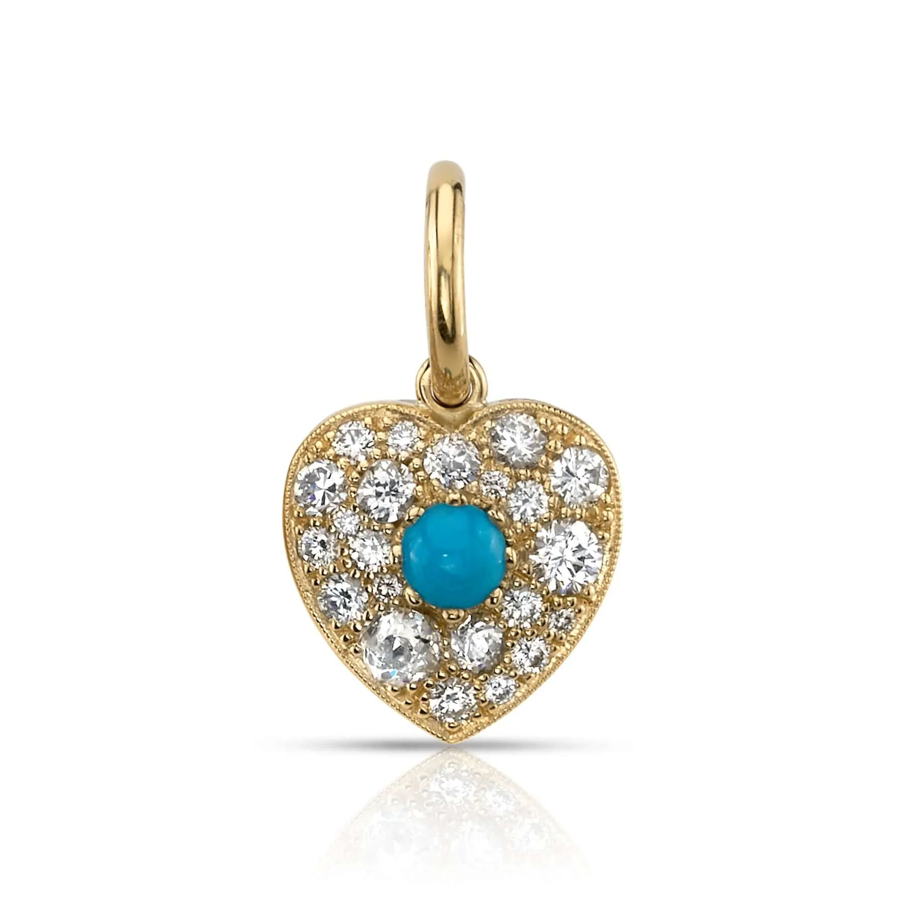 SMALL COBBLESTONE HEART WITH GEMSTONES