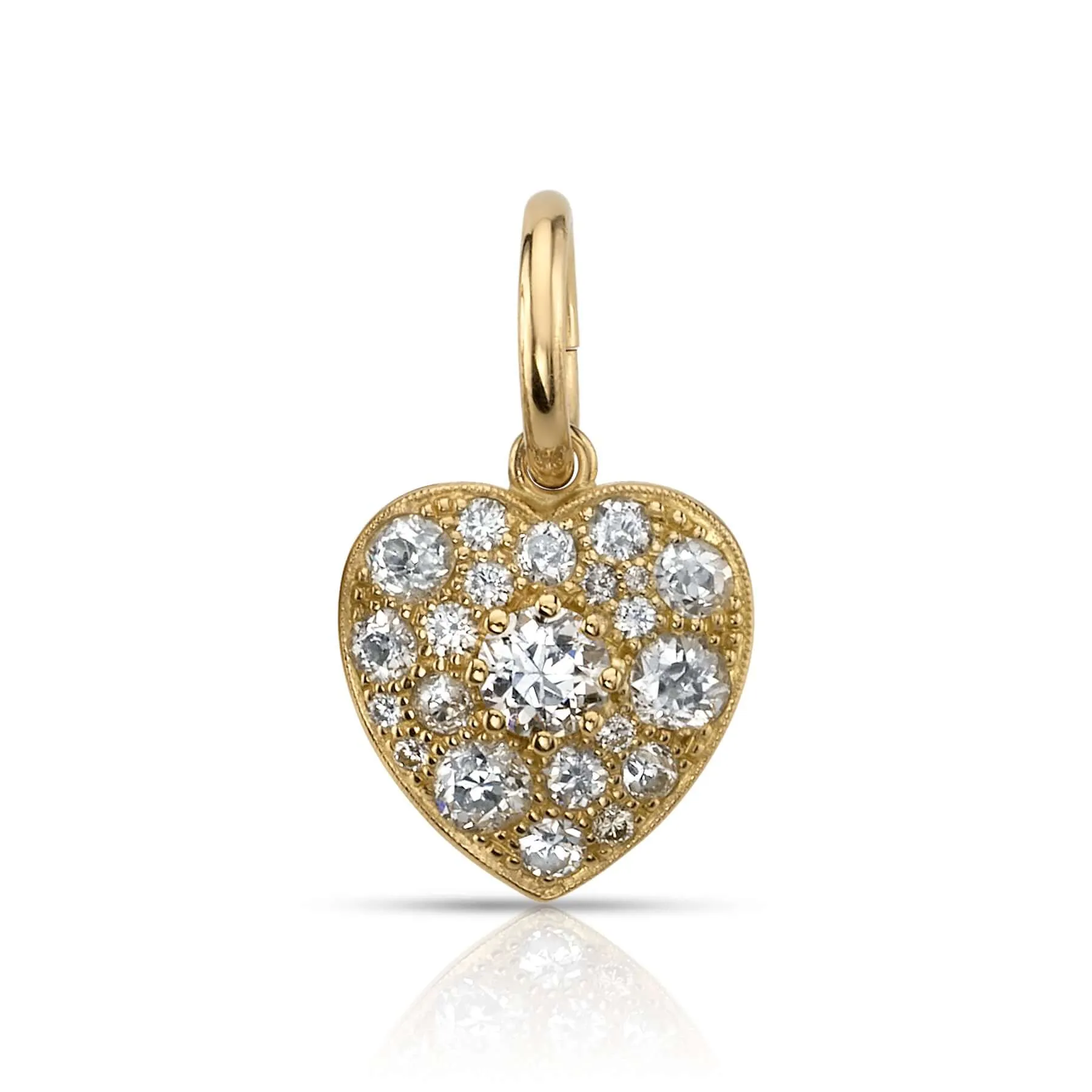 SMALL COBBLESTONE HEART WITH GEMSTONES