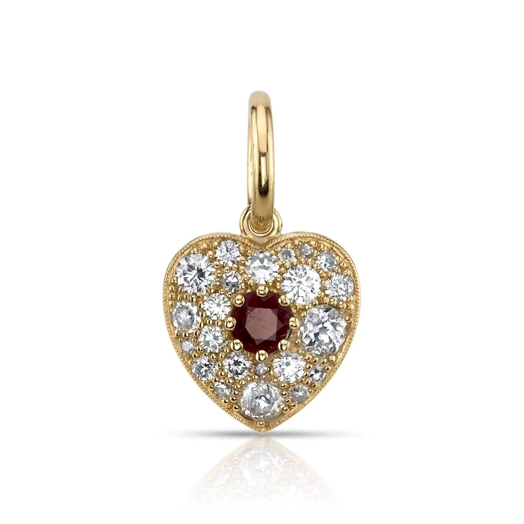 SMALL COBBLESTONE HEART WITH GEMSTONES