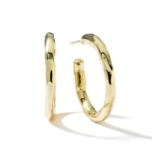 Small Hammered Hoop Earrings in 18K Gold