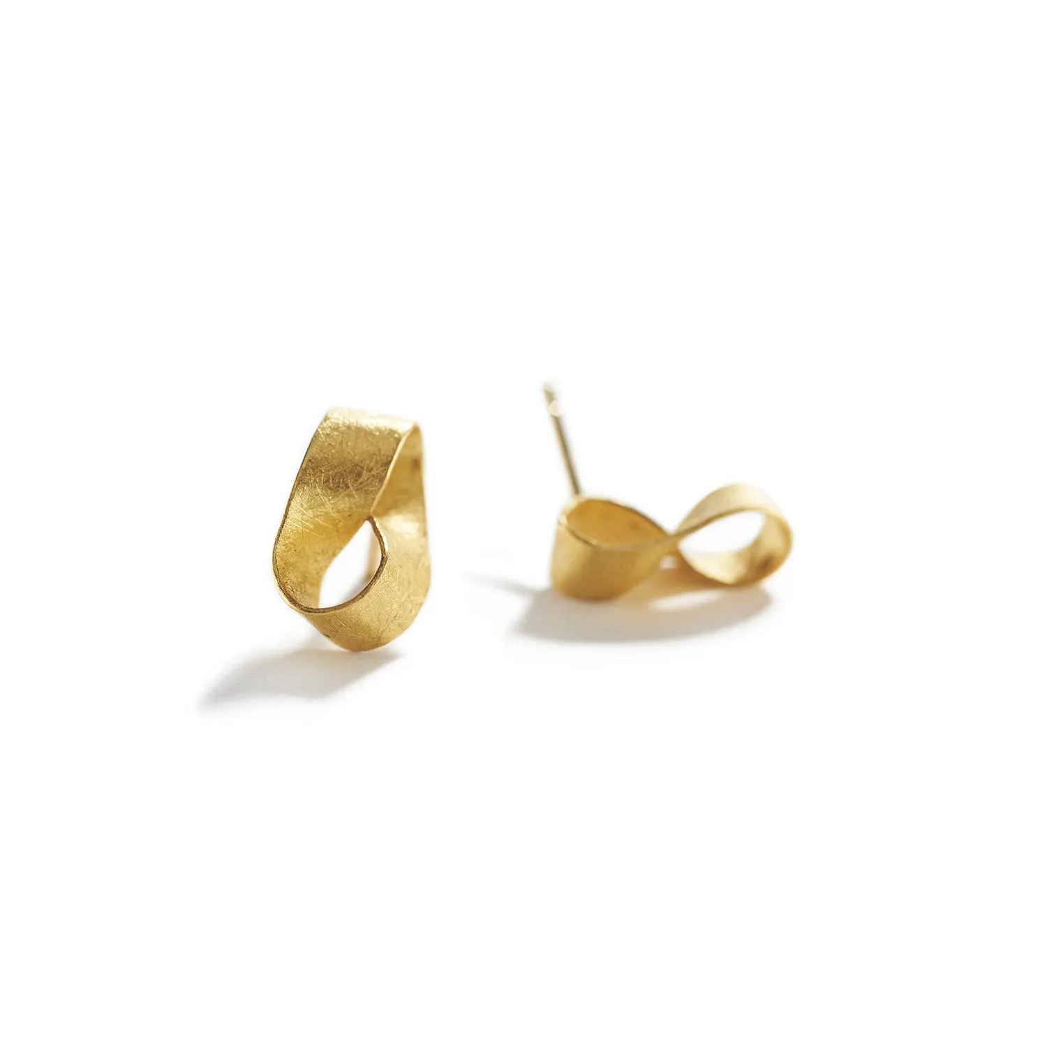 Small Mobius Spiral Stud Earrings